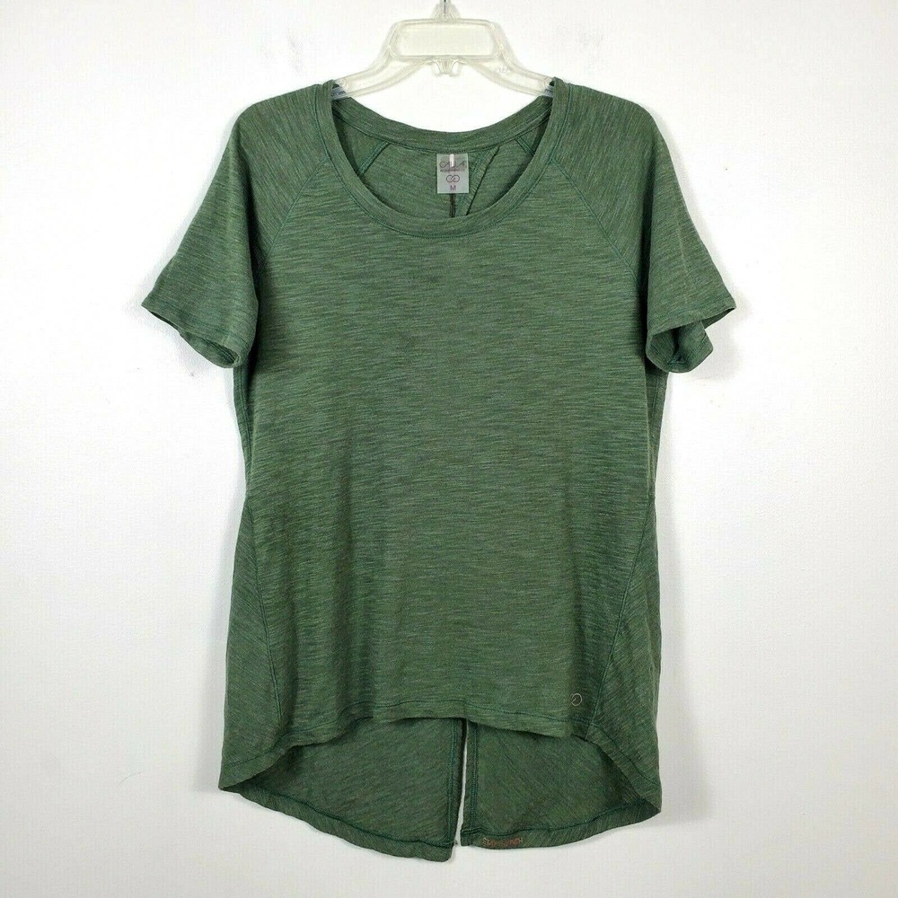 Calia by Carrie Underwood Peekaboo Twist Back Workout Top Short Sleeve Green M - Picture 3 of 10